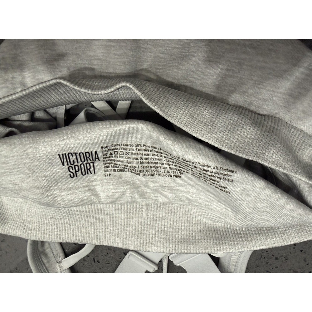 Victoria's Secret Sport  Lightly Lined Racerback Sports Bra Small Gray Strappy - Picture 3 of 3